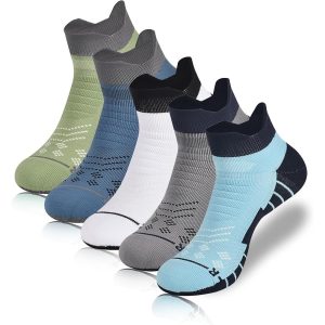 ランニングソックス メンズ キッズ スポーツ 靴下 厚手 マラソン 衝撃吸収(01.5色セット(メンズ),  25.0-26.0 cm)