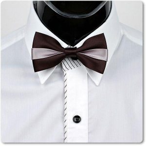 ボウタイ 蝶ネクタイ バタフライ ネクタイ ブラック&シルバー 素敵なレイヤードスタイル BT23