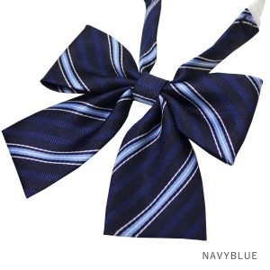HANECTONE ハネクトーン 51BC-8 ストライプリボン ネイビー 紺 シャドーバック サテン スクールリボン 制服 リボン 高校生 ブランド ネコポス