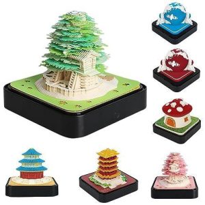 2024 卓上カレンダー ライト付き DIY 地球カレンダー 3D メモパッド、学校年度カレンダー、教師用、デスク装飾美的カレンダーギフトデスク装飾